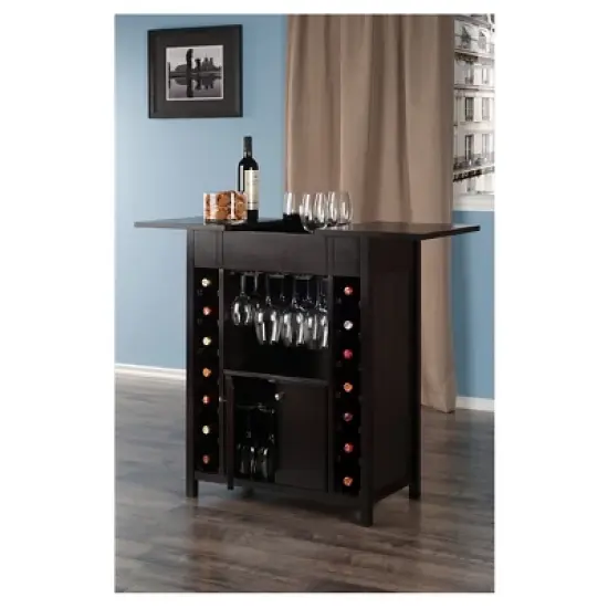 Yukon Wine Cabinet Wood/Espresso - Winsome image {8}