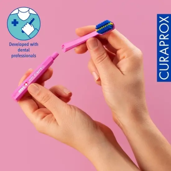 Curaprox Ortho Travel Refill Brush Heads for CS 5460, Pink, 2-Pack for Braces Care image {4}