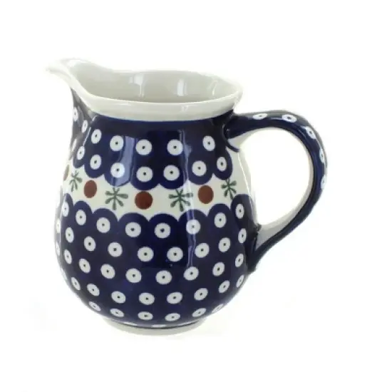 Blue Rose Polish Pottery 951 Zaklady Small Pitcher image {6}