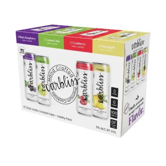 Carbliss Vodka Variety Pack - 8pk/355ml Cans image {1}
