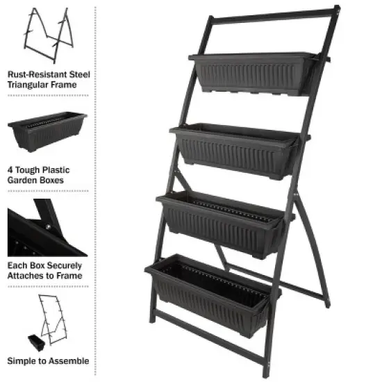 Pure Garden Raised Garden Beds Rectangular Steel Outdoor Planter Pots image {2}