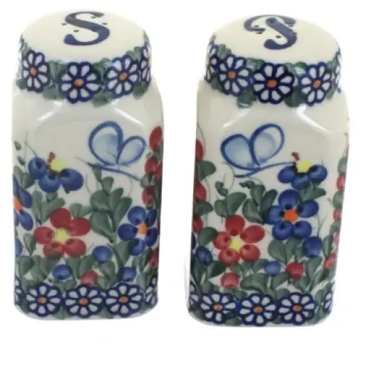 Blue Rose Polish Pottery 320 Vena Large Salt & Pepper Shakers image {7}
