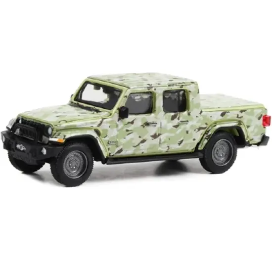 2022 Jeep Gladiator Pickup Truck "U.S. Army" Military-Spec Camouflage "Battalion 64" 1/64 Diecast Model Car by Greenlight image {1}