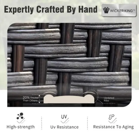 Captiva Designs Outdoor Half-Moon Sectional Patio Conversation Sets with 2 Round Table for Garden, Poolside, Balcony, Backyard image {8}