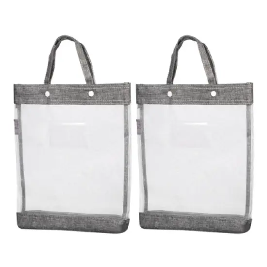 Unique Bargains Office Business Nylon Mesh Transparent Files Handbag image {7}