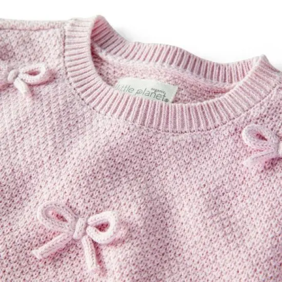Little Planet By Carter's Organic Baby Girls' 2pc Bow Sweater Set - Pink image {1}