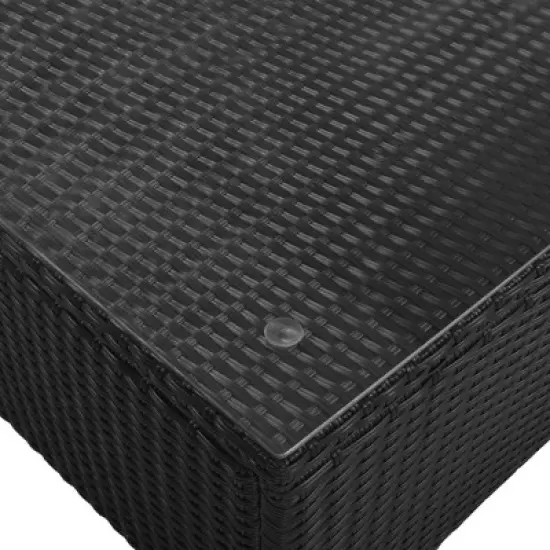 7pc Wicker Patio Seating Set with Cushions & Striped Pillows - Gray - GODEER image {17}