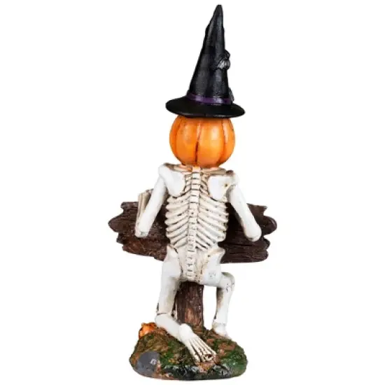 Northlight Jack-O-Lantern Skeleton in Witch's Hat and Happy Halloween Sign - 9.5" image {8}