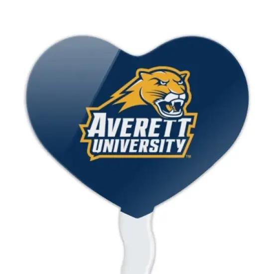 Averett University Cougars Logo Heart Love Cupcake Picks Toppers Decoration Set of 6 image {1}