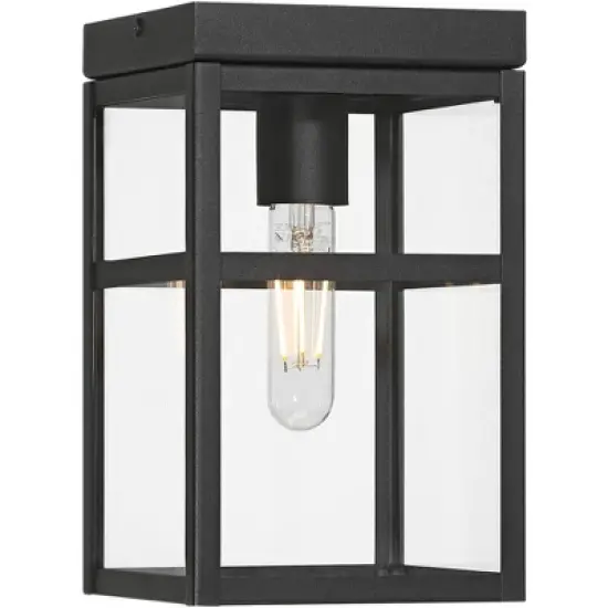 John Timberland San Lucas 10 1/4" High Sand Black Outdoor Flushmount Ceiling Light image {4}