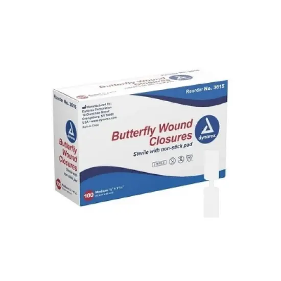 Dynarex Butterfly Wound Closure Adhesive Bandages Medium, 100 Count image {4}