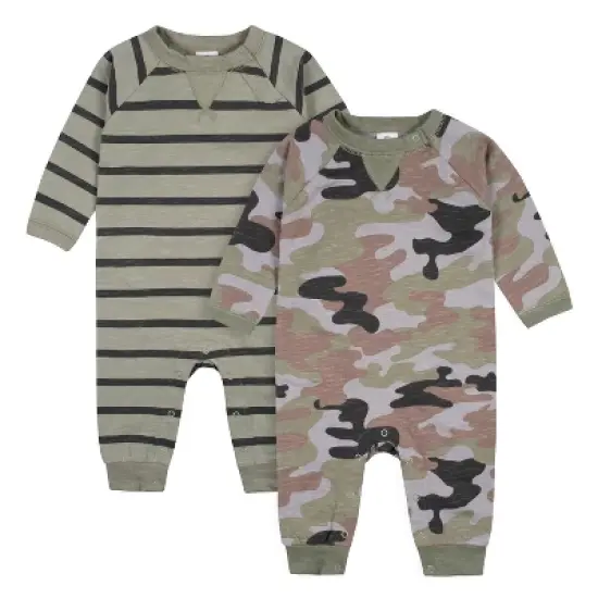 Gerber Baby Boys' Raglan Sleeve Romper, 2-pack image {11}