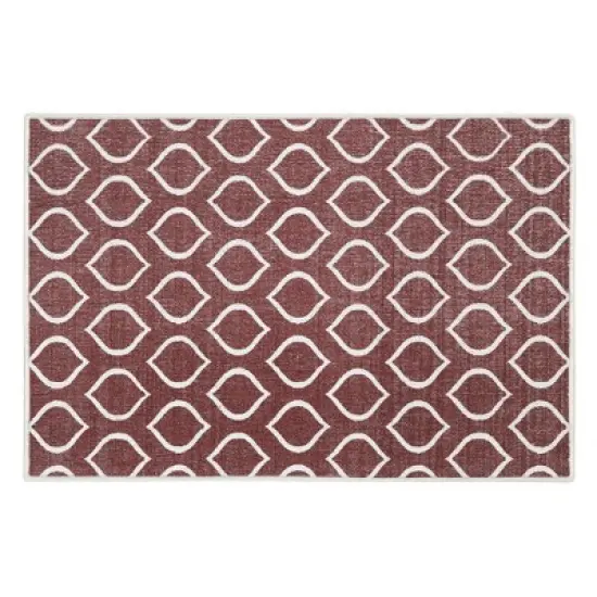 Sussexhome Drop Collection Cotton Heavy Duty Low Pile Area Rug , 2' x 3' image {10}