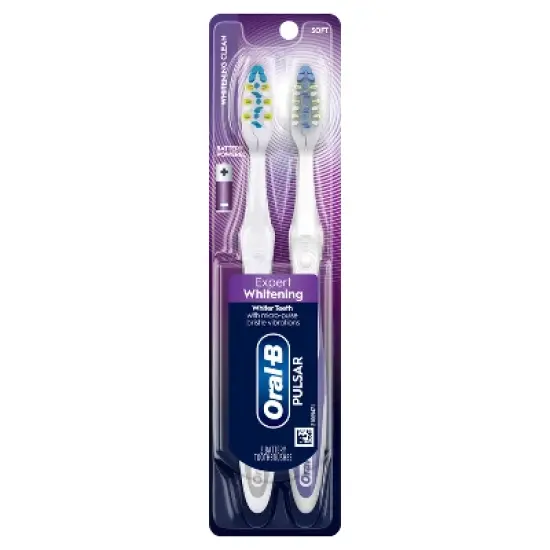 Oral-B Pulsar Whitening Battery Soft Toothbrush - 2pk image {1}