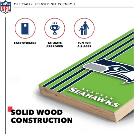 NFL Seattle Seahawks 2'x3' Wood Cornhole Set image {2}
