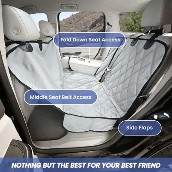 4Knines Rear Seat Cover for Fold Down Seats with Hammock Regular Black image {3}