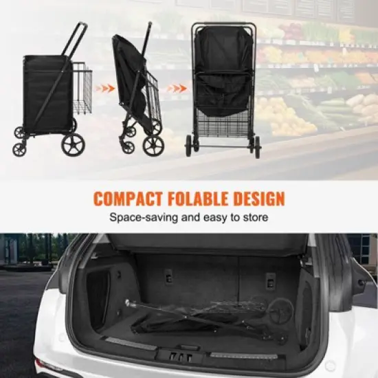 Dexmalle Folding Shopping Cart with Removable Waterproof Liner image {5}