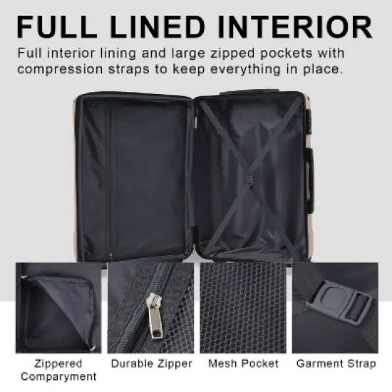 Dexmalle Hard shell ABS Lightweight Durable Suitcases image {6}