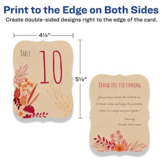Avery Printable Flourished Edge Postcards, 4.25" x 5.5", Kraft Brown, 20ct image {5}