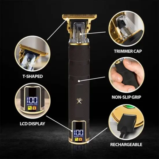 The Cutting Edge LCD Display Rechargeable Zero Gap T-Blade Trimmer - Trial Size - 5ct image {2}