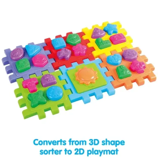 Kidoozie Grow-with-Me Shape Sorter, 2-in-1 Playmat and Cube with 20 Sorting Shapes for Toddlers 18M+ image {4}