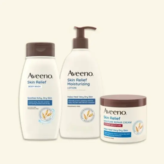 Aveeno Skin Relief Moisturising Body Lotion for Dry Skin with Oat and Shea Butter - Unscented - 33 fl oz image {1}