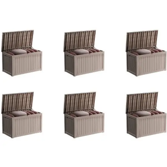 Sersper 230 Gallon Waterproof & UV Resistant Deck Box, Lockable, Light Gray - For Garden Tools & Outdoor Use (6 Pack) image {8}