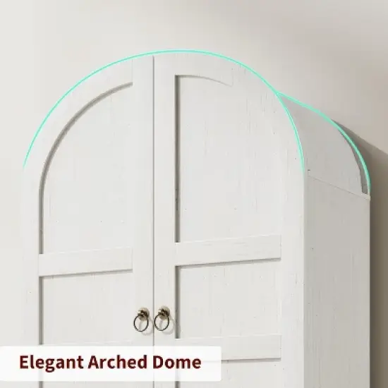 72" Tall Arched Kitchen Pantry Cabinet, Farmhouse Wood Pantry Storage Cabinet with Drawers, Door, Freestanding Versatile Pantry Cabinets image {3}