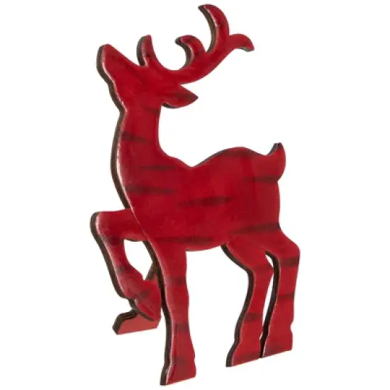 Northlight Glossy Standing Reindeer Christmas Decoration - 8" - Red image {3}