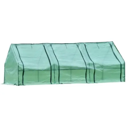 Aoodor 9 ft. x 3 ft. x 3 ft. Mini Outdoor Greenhouse Three Zipped Doors image {8}
