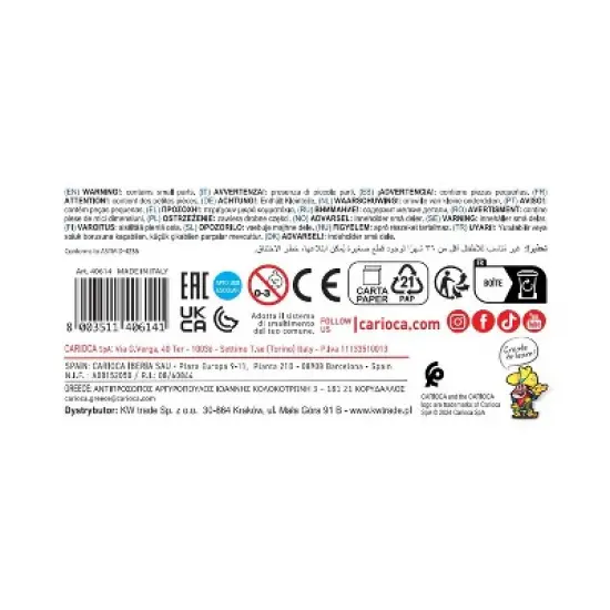 CARIOCA Joy Fine Tip Washable Felt Tip Pens, 24 Per Pack, 2 Packs image {5}