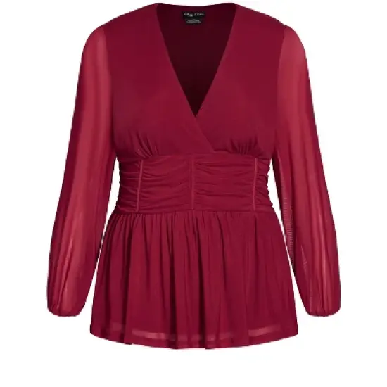 Women's Plus Size Rapture Top - ruby | CITY CHIC image {4}