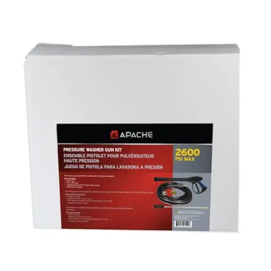 Apache 99023677 2600 PSI 25 Foot Hose Water Pressure Washer Gun Kit with 7 GPM 80 Degree Adjustment Spray Nozzle and Soap Function Wand image {5}