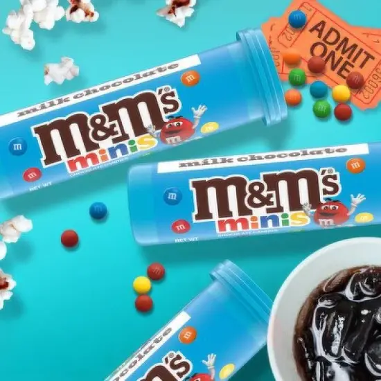 M&M's Mini Candy&nbsp;Covered Chocolate 1.08oz Tube 4/8/12/16/24 Pack Great For School, Home, Snacks, Holidays, Parties&nbsp;& More - Bulk Packaging image {1}
