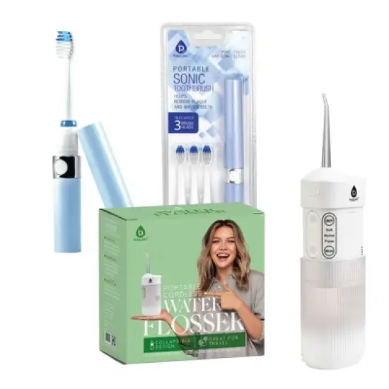 Pursonic Compact Travel Oral Care Bundle: Portable USB Rechargeable Collapsible Water Flosser and Pursonic Portable Sonic Toothbrush image {3}