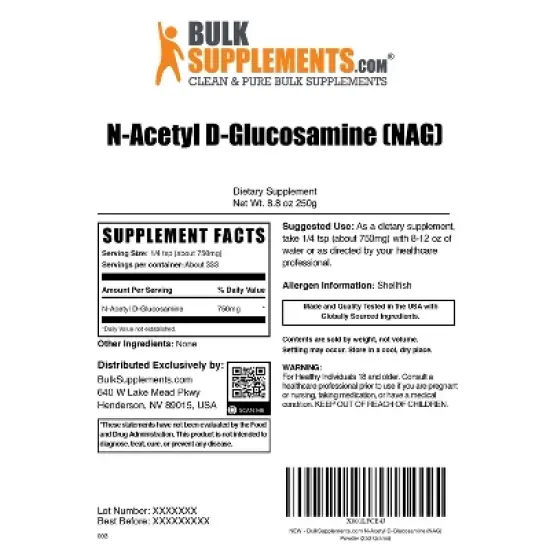 BulkSupplements N-Acetyl D-Glucosamine (NAG) Powder image {5}