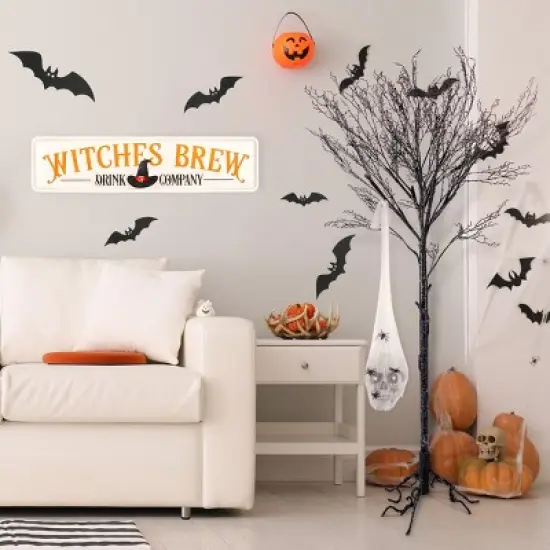 27" Animated Halloween Hanging Skull, Sound Activated image {1}