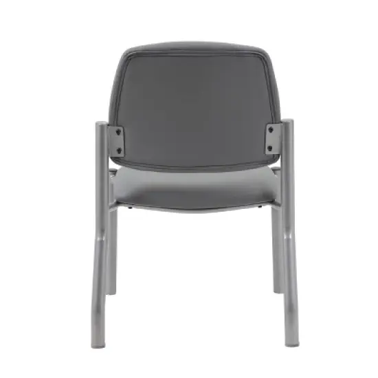 Armless Guest Chair Gray - Boss Office Products image {4}