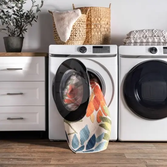 nuLOOM Caprice Floral Jungle Machine Washable Indoor/Outdoor Patio Area Rug image {9}