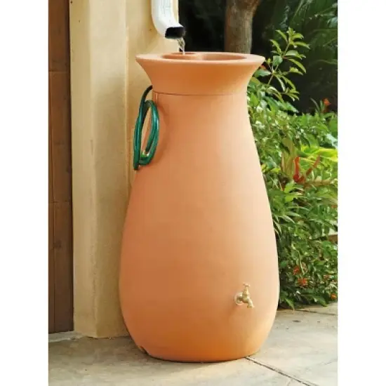 Rainwater Urn, 65 Gallon, 6' Hose Included, Brass Water Spigot, Removable Top image {5}