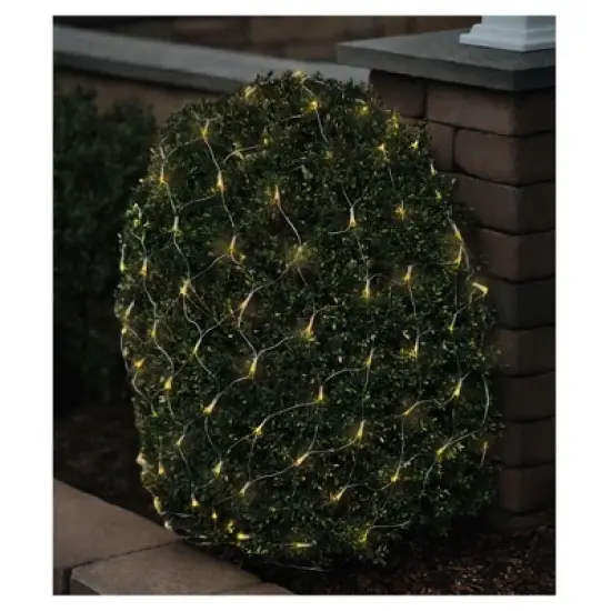 ProductWorks Outdoor 150 LED-Micro Bulbs Net Lights on Clear Wire, 8-Function Controller, 4ft x 6ft image {1}