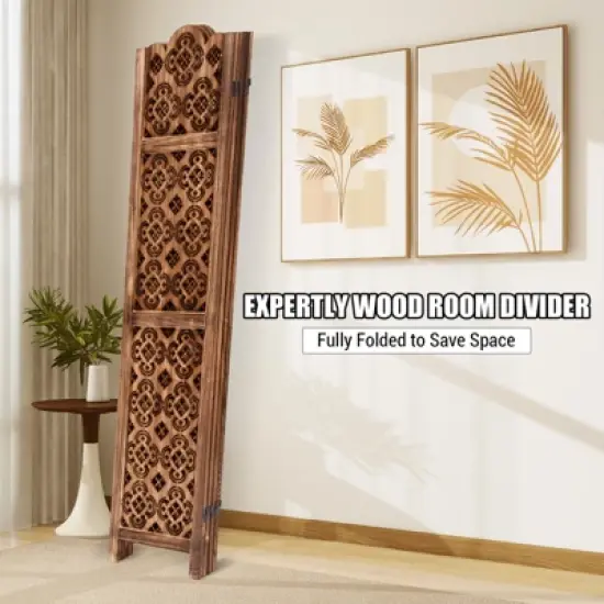 Tall Room Divider,Japanese Room DividerScreen Room Dividers, Folding Wooden Privacy Partition for Room image {3}