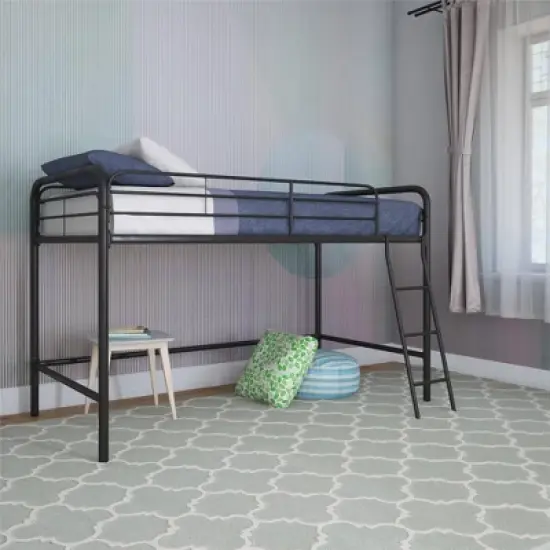 Adeline Junior Metal Loft Bed Black - Room & Joy image {5}
