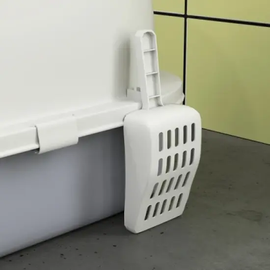 PawHut Cat Litter Box with Lid, Covered Kitty Litter Box with Scoop, Carbon Filter for Odor Control, Privacy, Easy to Clean image {5}