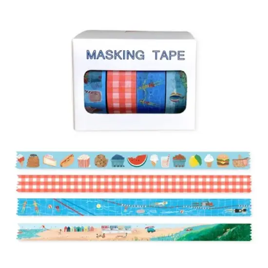Summer Club Everyday Masking Tape by Ramus & Co - 4ct Rolls, Assorted image {3}