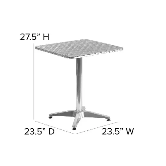 Emma and Oliver 23.5" Square Aluminum Indoor-Outdoor Table image {4}