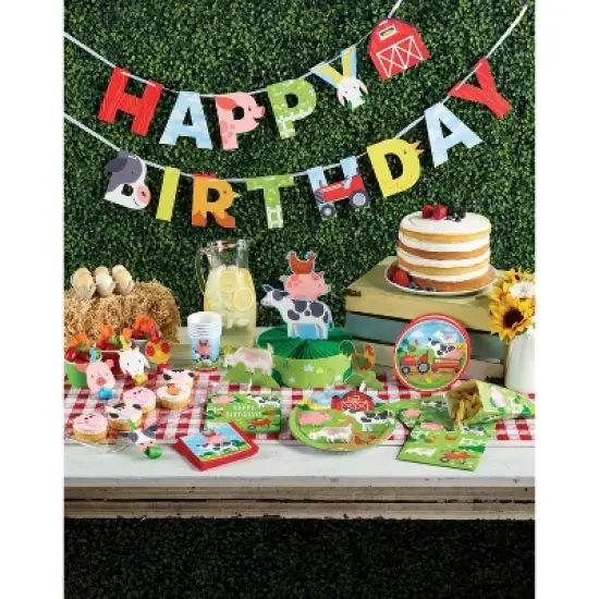 Creative Converting Farm Animals Party Deluxe Tableware and Decorations Kit 27ct image {1}