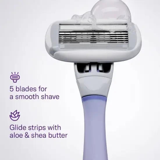 Flamingo 5-Blade Women's Razor - 1 Razor Handle + 2 Razor Blade Refills image {6}