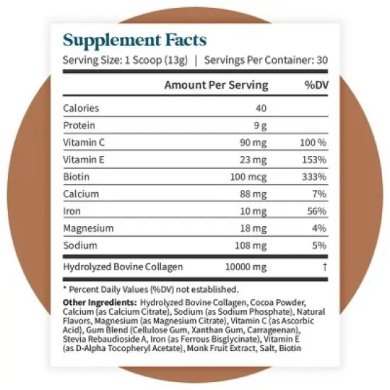 Pattern Wellness Collagen Peptides Powder - Chocolate Flavor (13.7 ounces) image {3}