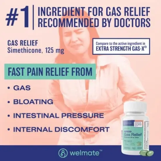 Welmate Extra Strength Gas Relief Softgels - 365 ct image {3}